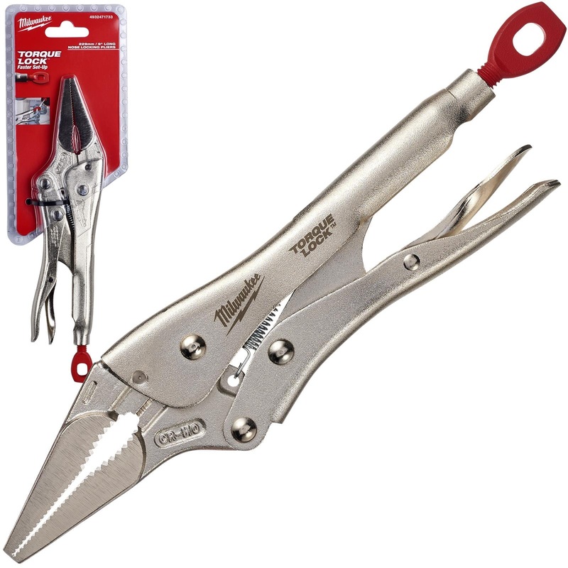 Milwaukee TORQUE LOCK Long Nose Locking Pliers 225mm 9in