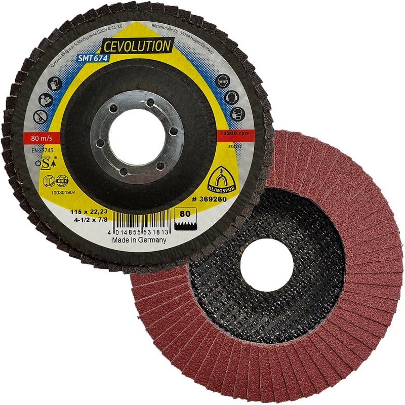 Klingspor Flap Disc Abrasive Mop Ceramic 115mm SMT674 Supra CEVOLUTION