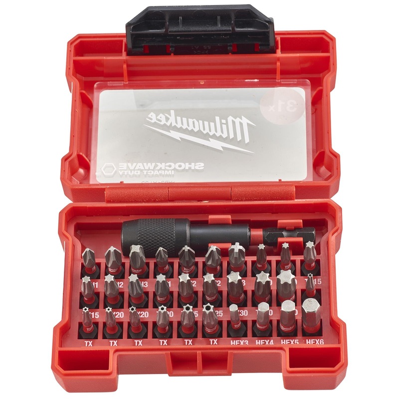 Milwaukee Impact Screwdriver Bit Set 31 Piece SHOCKWAVE Impact Duty in Case