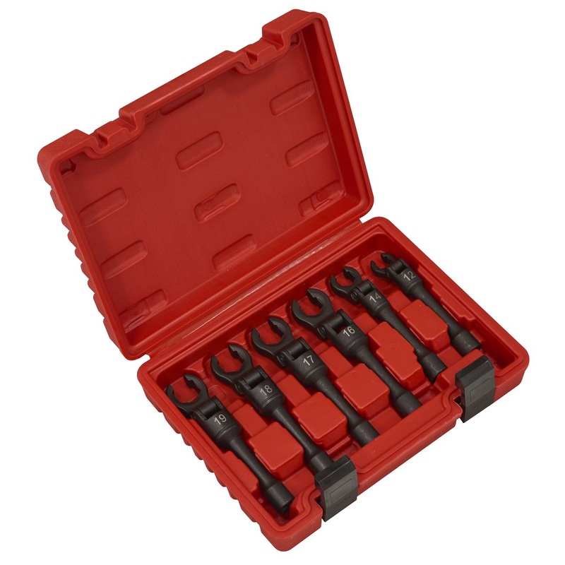 Sealey Flexi-Head Flare Nut Diesel Injection Wrench Set 6pc 3/8"Sq Drive