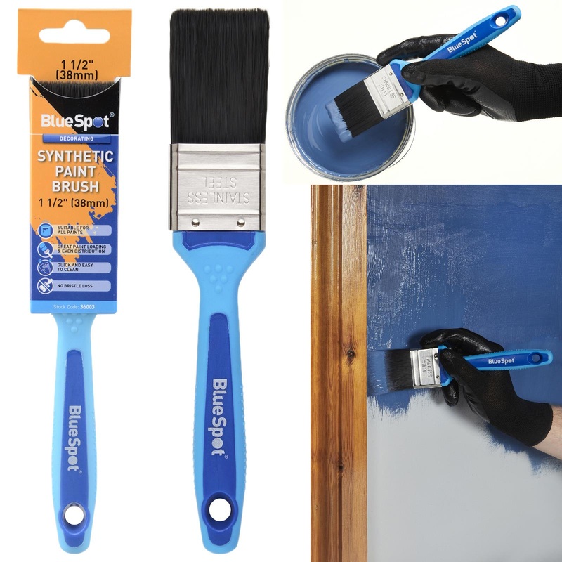 BlueSpot Synthetic Paint Brush with Soft Grip Handle 38mm (1 1/2")