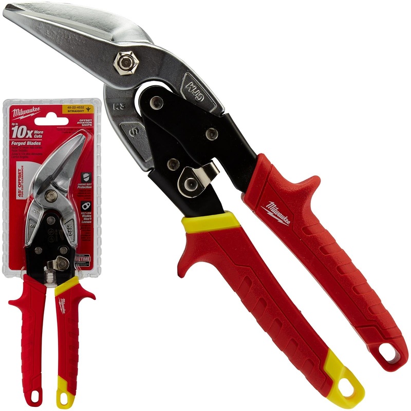Milwaukee Metal Aviation Snips Straight Cut Offset 260mm