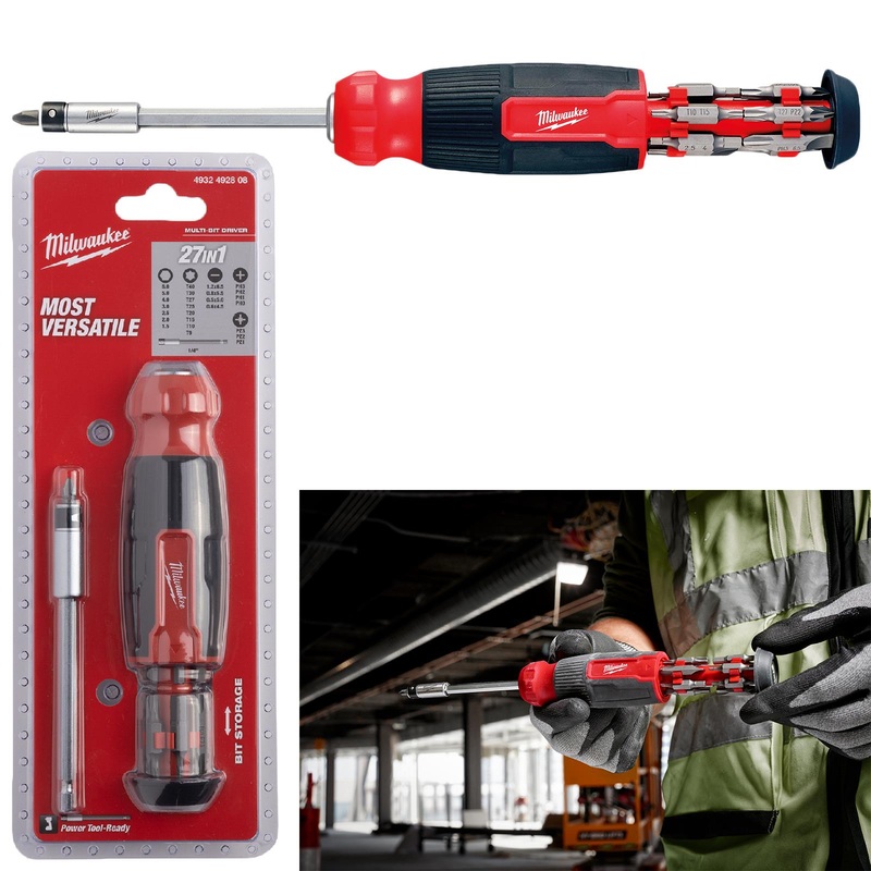 Milwaukee Multi Bit Screwdriver Set 27 in 1 Pozi Phillips Torx Slotted Hex
