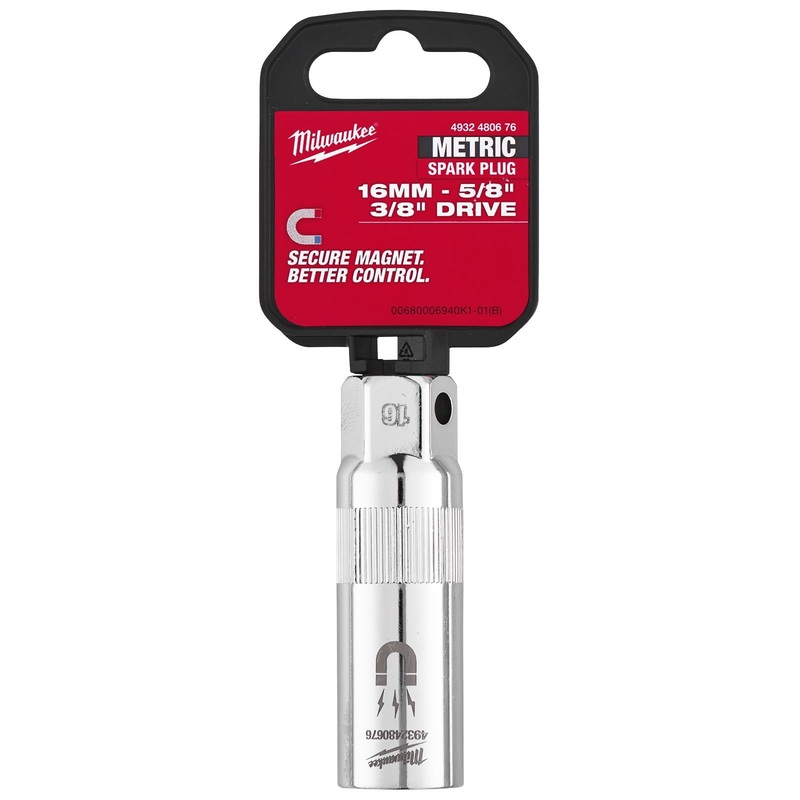 Milwaukee Spark Plug Socket Magnetic 3/8" Drive 16mm
