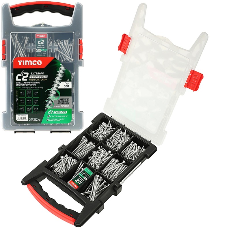 TIMCO C2 Exterior Strong Fix Premium External Screw Pozi Mixed Grab Pack 600 Screws