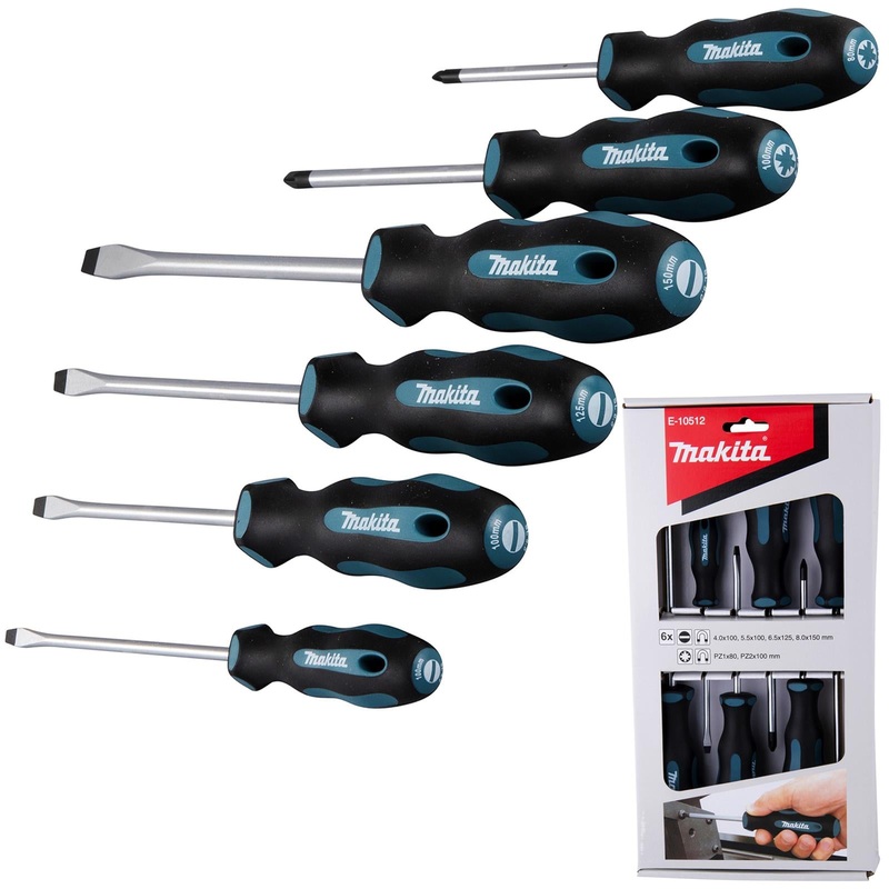 Makita Screwdriver Set Pozi Slotted PZ SL 100mm 6pc E-10512