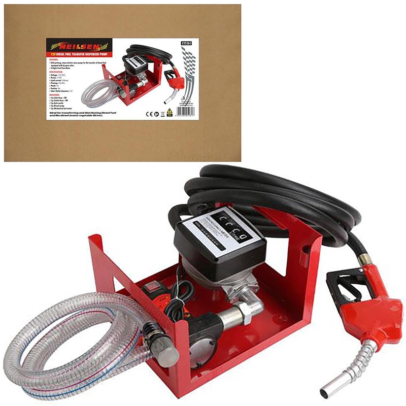 Neilsen Diesel Transfer Pump Dispenser Hose Nozzle Flow Metre Fuel Bio-Diesel