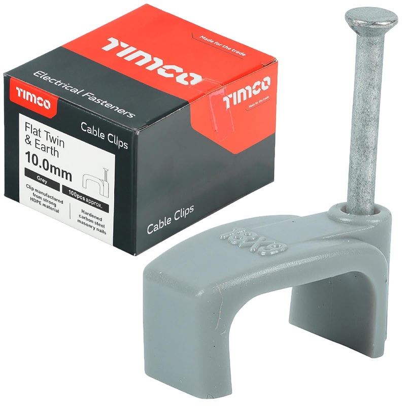 TIMCO Cable Clips Flat Twin and Earth 100 Box 1.5-10mm Choose Size