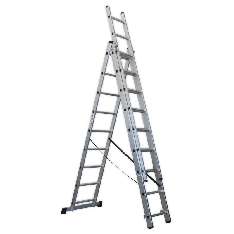 Sealey Aluminium Extension Combination Ladder 3x9 EN 131