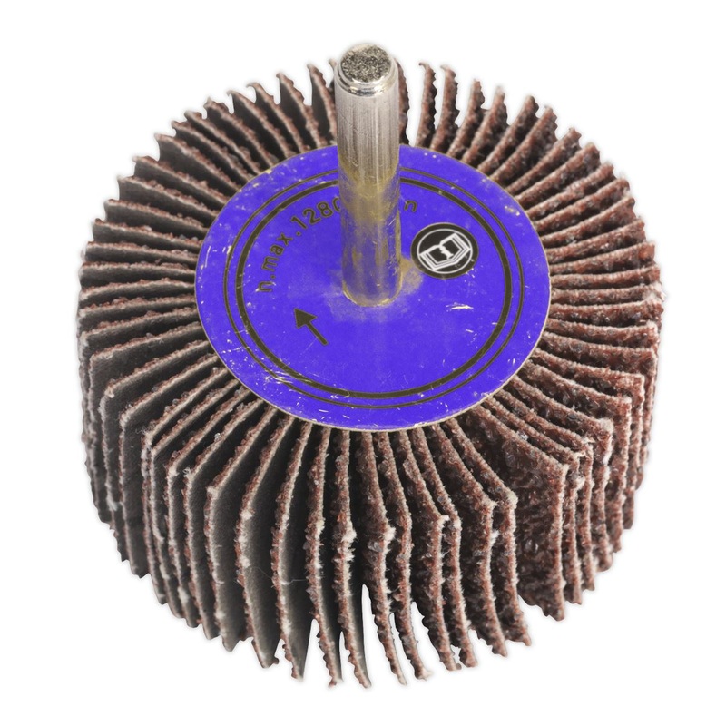 Sealey Abrasive Flap Wheel 80 x 50mm 80Grit 6mm Shaft