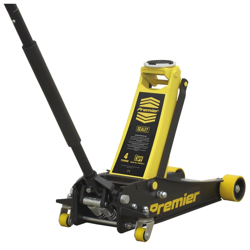 Sealey Premier Premier Low Profile Trolley Jack with Rocket Lift 4 Tonne - Yellow