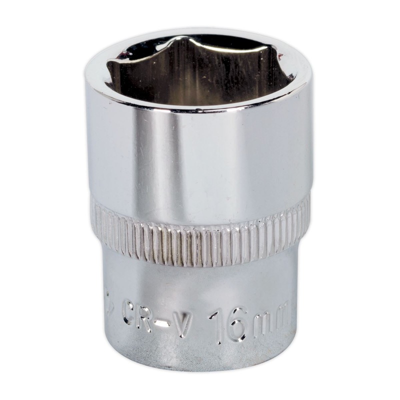 Sealey Premier WallDrive Socket 16mm 3/8"Sq Drive Fully Polished