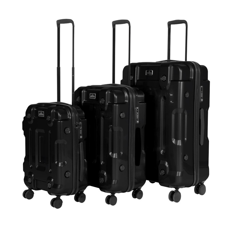 Dellonda 3-Piece Lightweight ABS Luggage Set  - 20", 24", 28" - Black - DL10