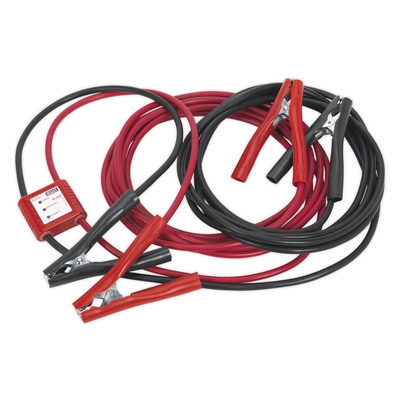 Sealey Booster Cables 7m 450A 25mm with 12/24V Electronics Protection