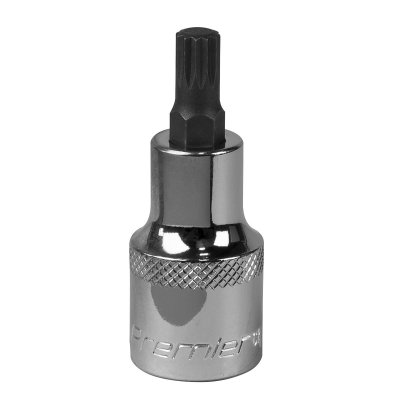 Sealey Premier Spline Socket Bit M8 1/2"Sq Drive