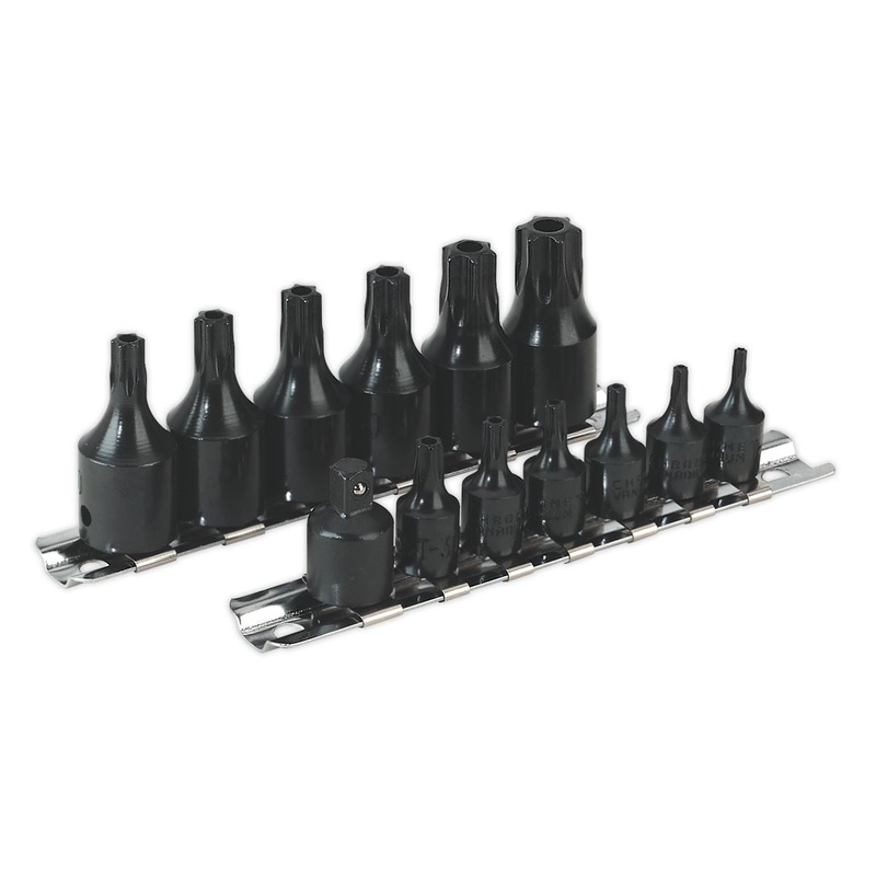 Sealey Premier TRX-Star* Security Socket Bit Set 13pc 1/4" & 3/8"Sq Drive