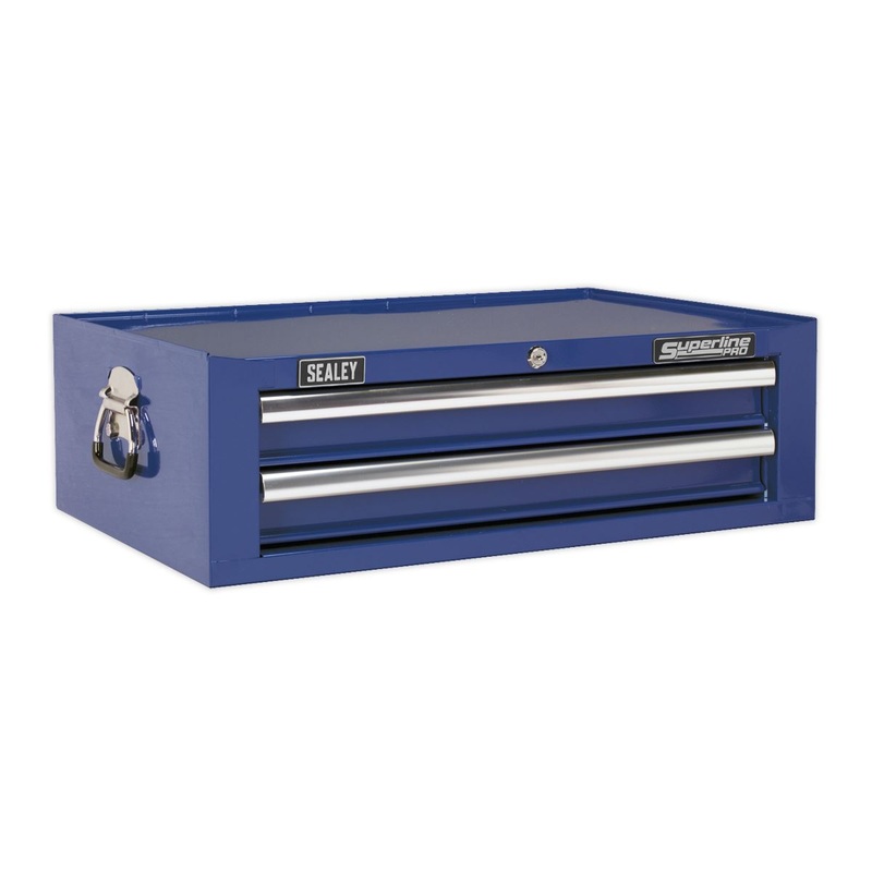 Sealey Superline Pro Mid-Box 2 Drawer Tool Chest with Ball-Bearing Slides - Blue