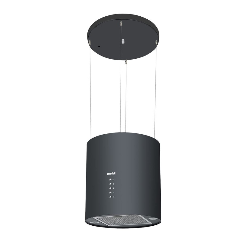 Baridi Island Cooker Hood, Pendant Style, 35cm, 3-Speed, Black