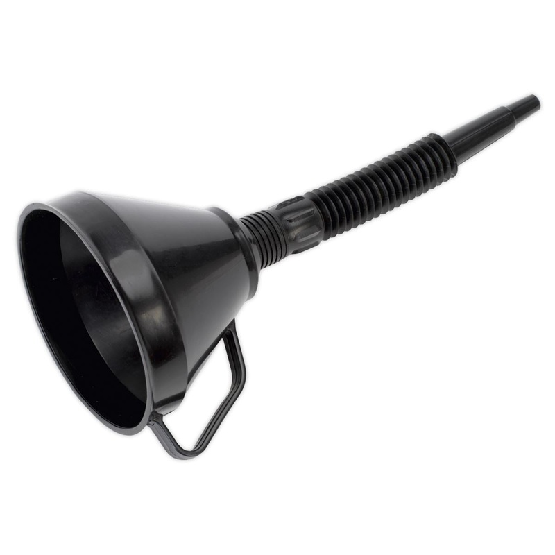 Sealey Funnel with Flexible Spout & Filter 160mm