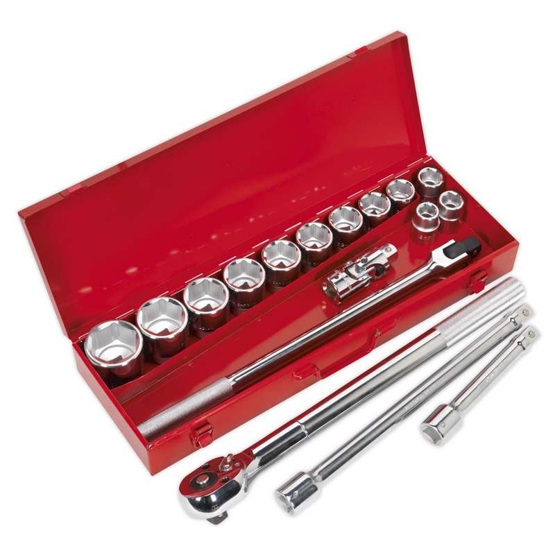 Sealey Premier Socket Set 17pc 3/4"Sq Drive WallDrive Metric