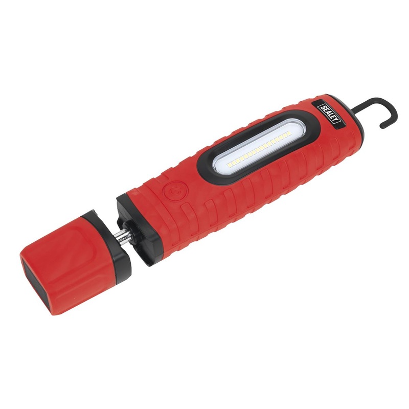 Sealey Rechargeable 360 Inspection Light 10W & 3W SMD LED Red 2 x Lithium-ion
