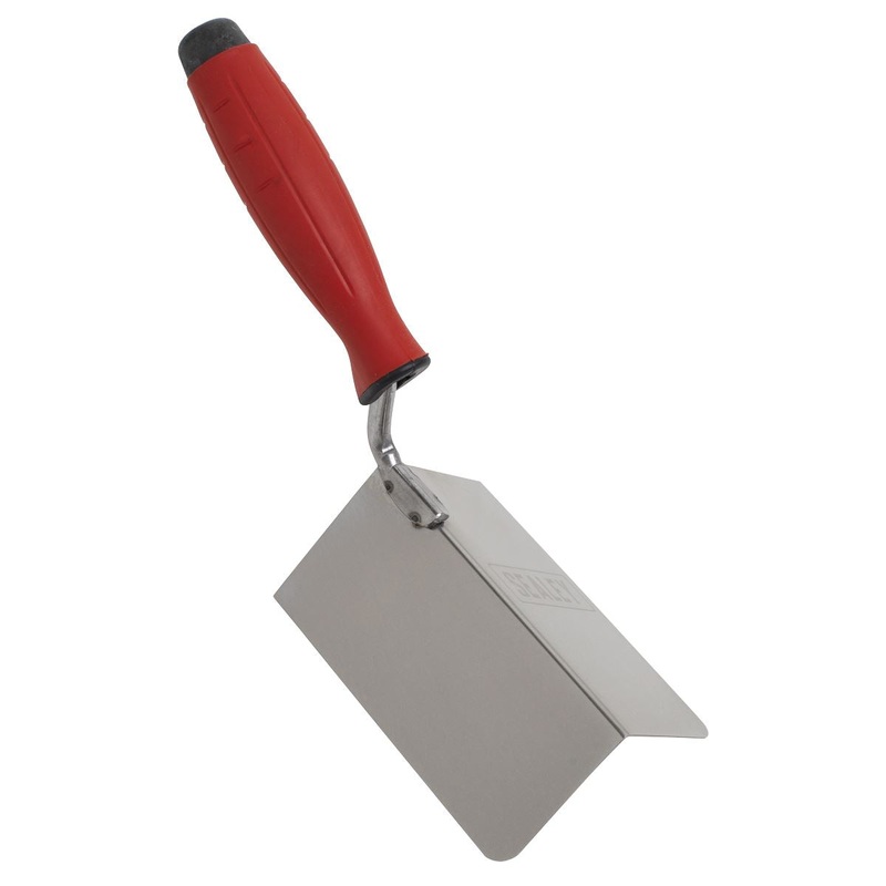 Sealey Stainless Steel External Corner Trowel - Rubber Handle - 120 x 60mm
