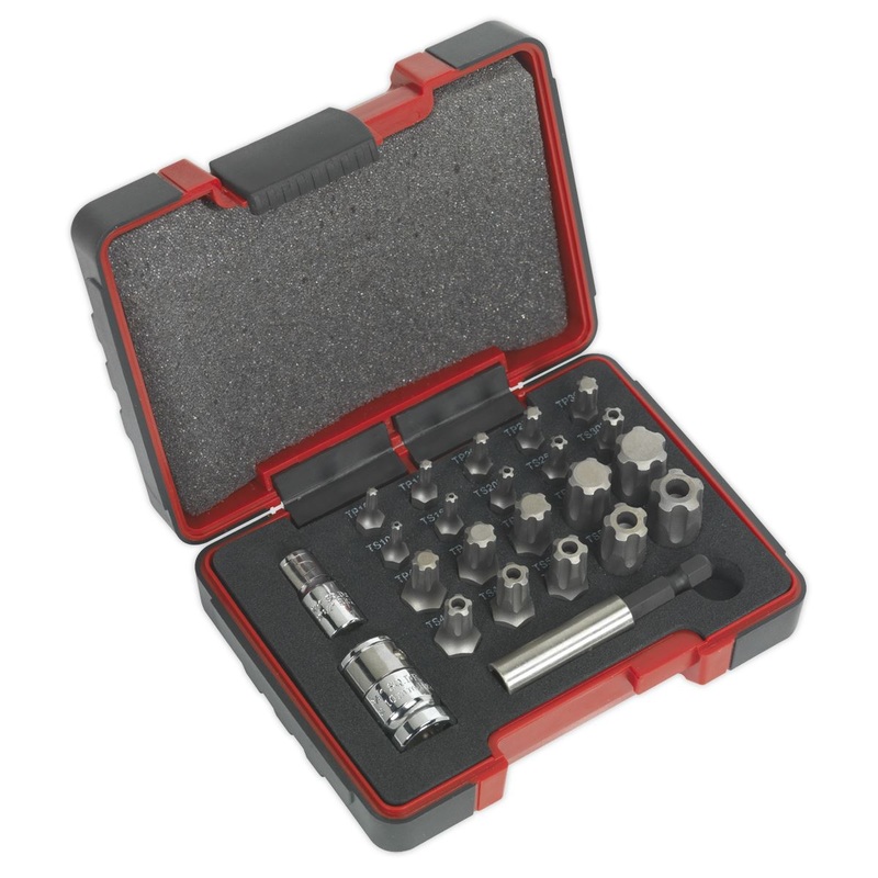 Sealey Premier TRX-P* & Security TRX-TS* Bit Set 23pc 1/4" & 3/8"Sq Drive