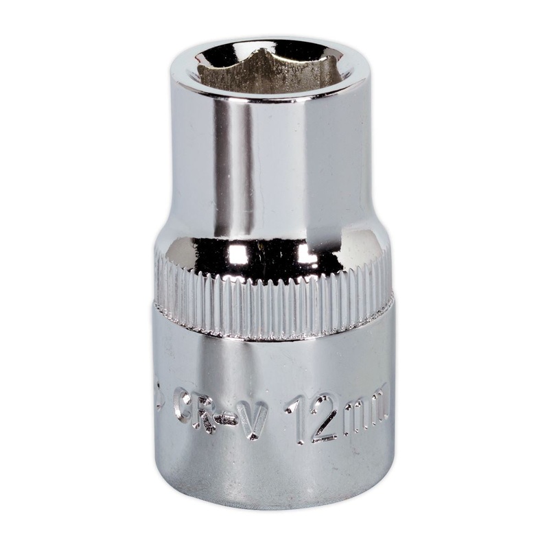 Sealey Premier WallDrive Socket 12mm 1/2"Sq Drive Fully Polished