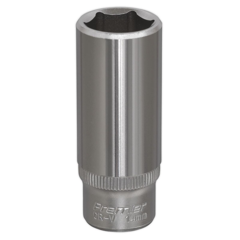 Sealey Premier WallDrive Socket 14mm Deep 1/4"Sq Drive