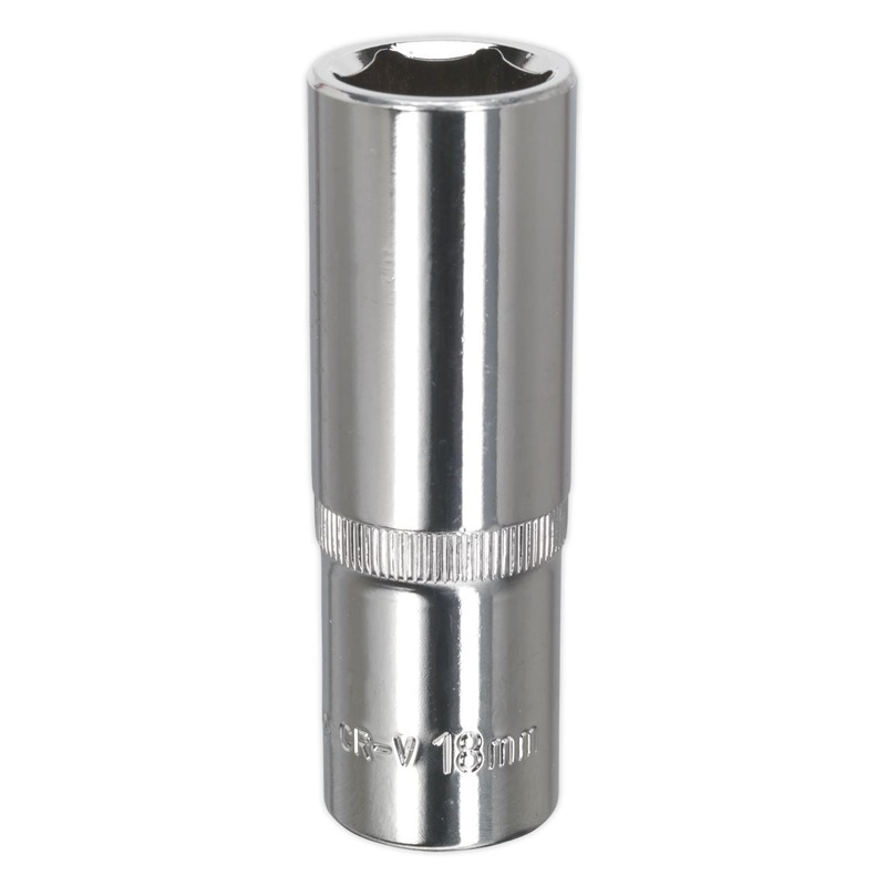 Sealey Premier WallDrive Socket 18mm Deep 1/2"Sq Drive Fully Polished