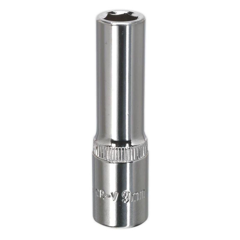Sealey Premier WallDrive Socket 9mm Deep 3/8"Sq Drive Fully Polished