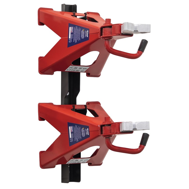 Sealey Axle Stand & Axle Stand Storage Rack Combo 6 Tonne