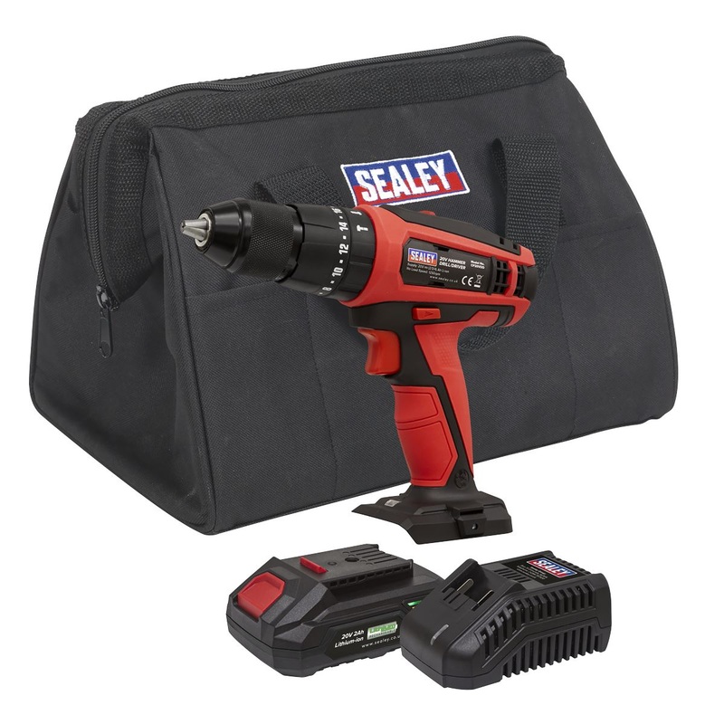 Sealey Combi Drill/Driver Kit 13mm 20V 2Ah SV20 Series Lithium-ion