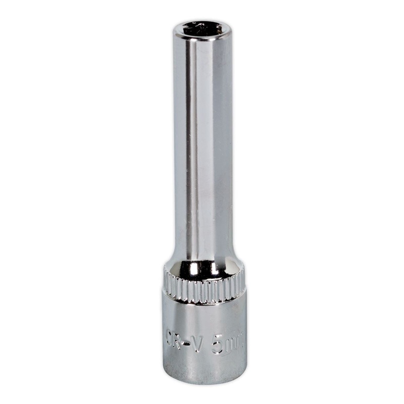 Sealey Premier WallDrive Socket 5mm Deep 1/4"Sq Drive Fully Polished