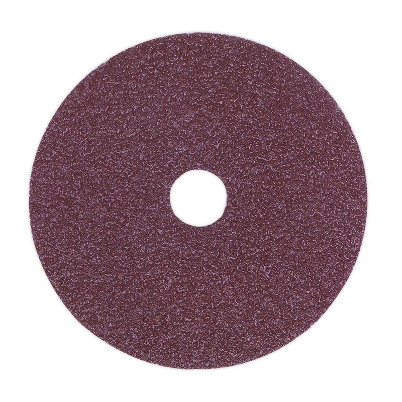 Sealey Sanding Disc Fibre Backed 100mm 50Grit Pack of 25
