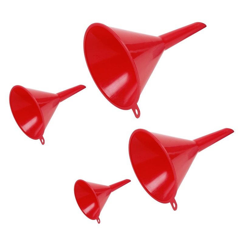 Sealey Small Funnel Set 4pc Economy Fixed Spout