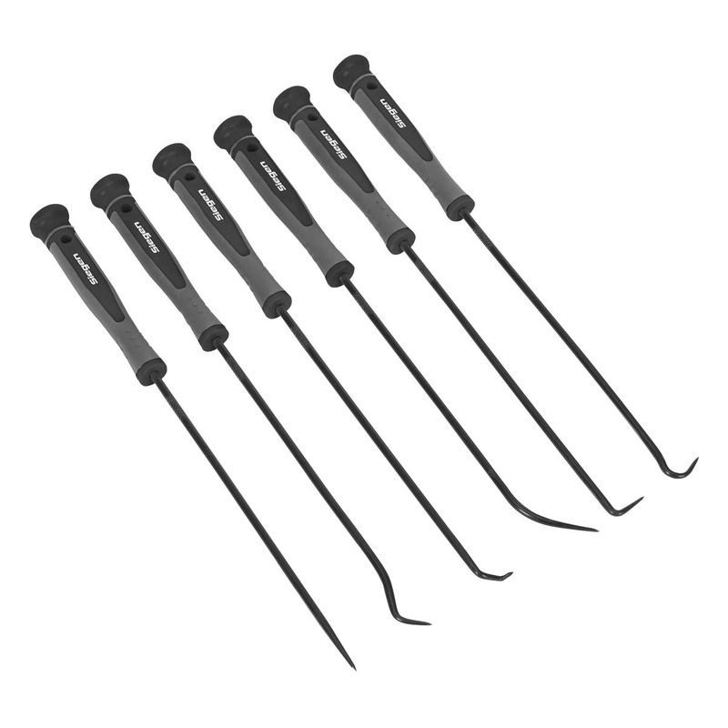 Siegen 6 Piece Extra Long Hook and Pick Set O-Ring Seal Remover Pin Clip Picking