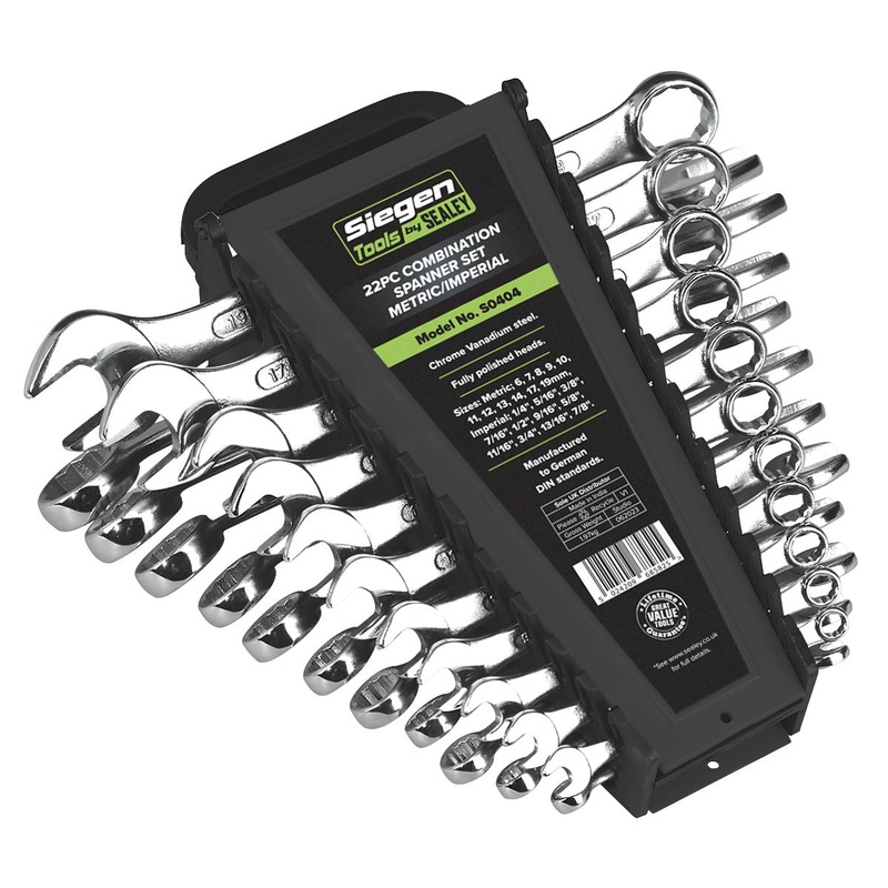 Siegen by Sealey Combination Spanner Set 22pc Metric/Imperial