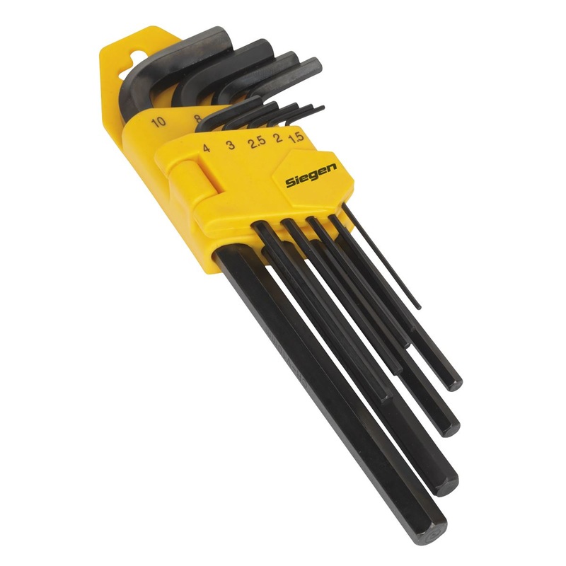 Siegen by Sealey Hex Key Set 9pc Long Metric