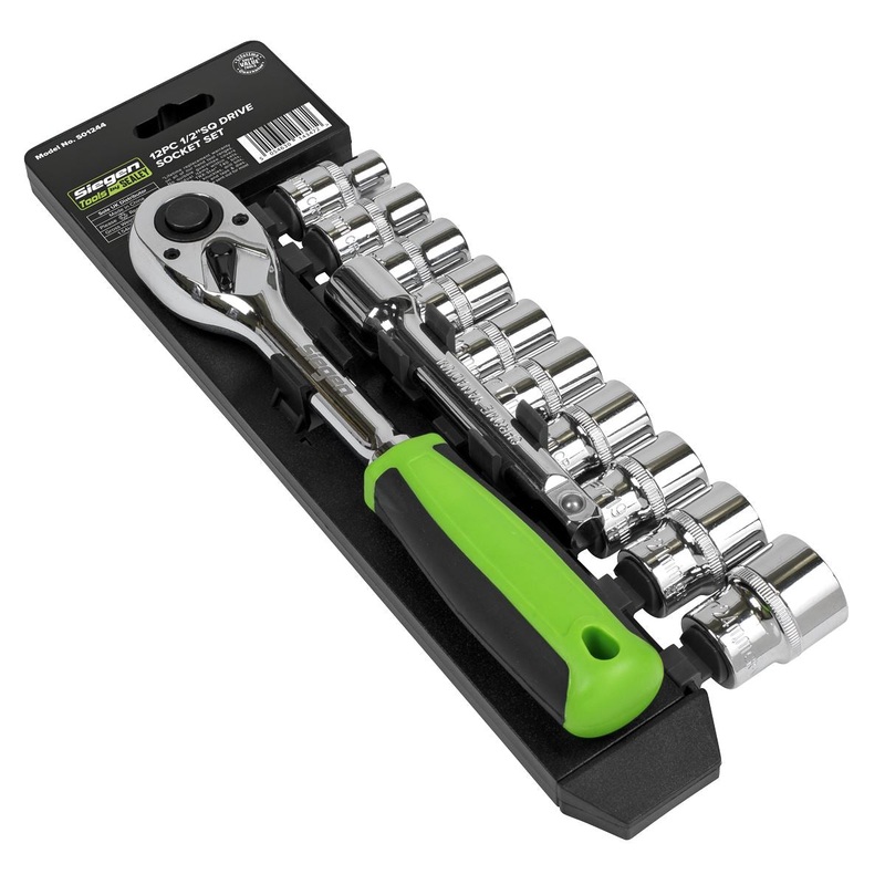 Siegen by Sealey Socket Set 12pc 1/2"Sq Drive WallDrive Metric