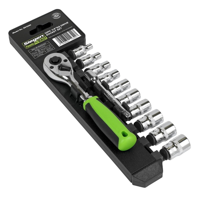 Siegen by Sealey Socket Set 12pc 1/4"Sq Drive WallDrive Metric