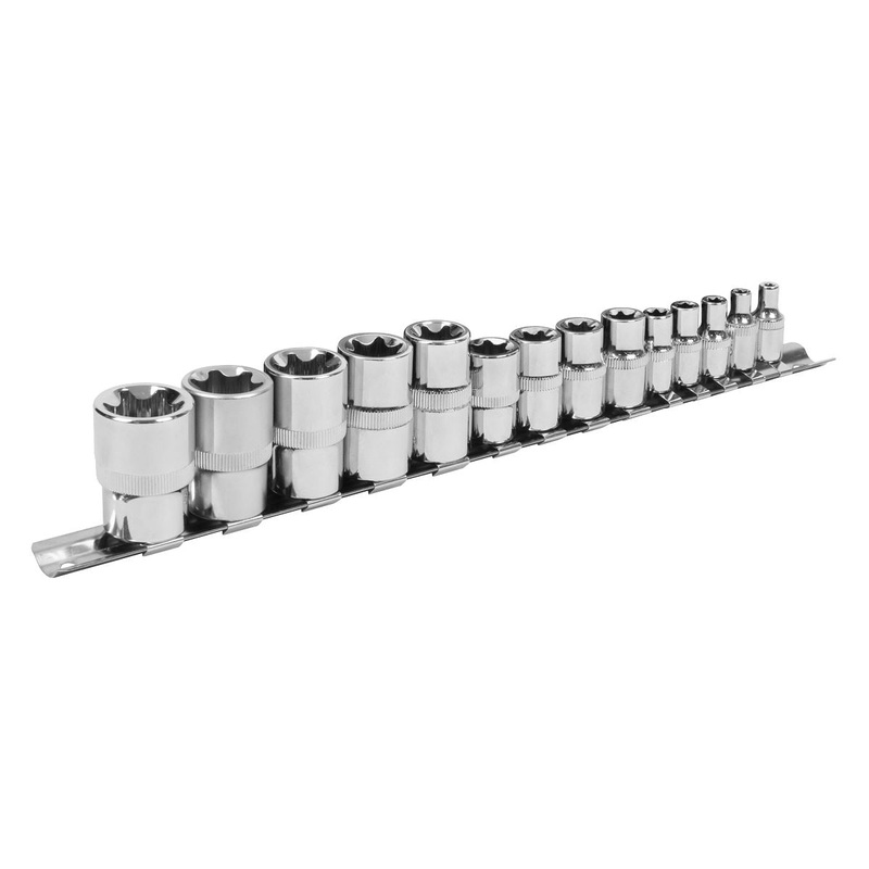 Siegen by Sealey TRX-Star* Socket Set 14pc 1/4", 3/8" & 1/2"Sq Drive E4-E24