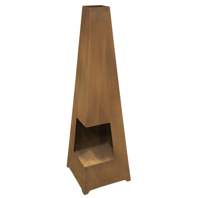 Dellonda Chiminea, Wood Burner, Heater for Outdoors W45cm x H150cm, Corten Steel