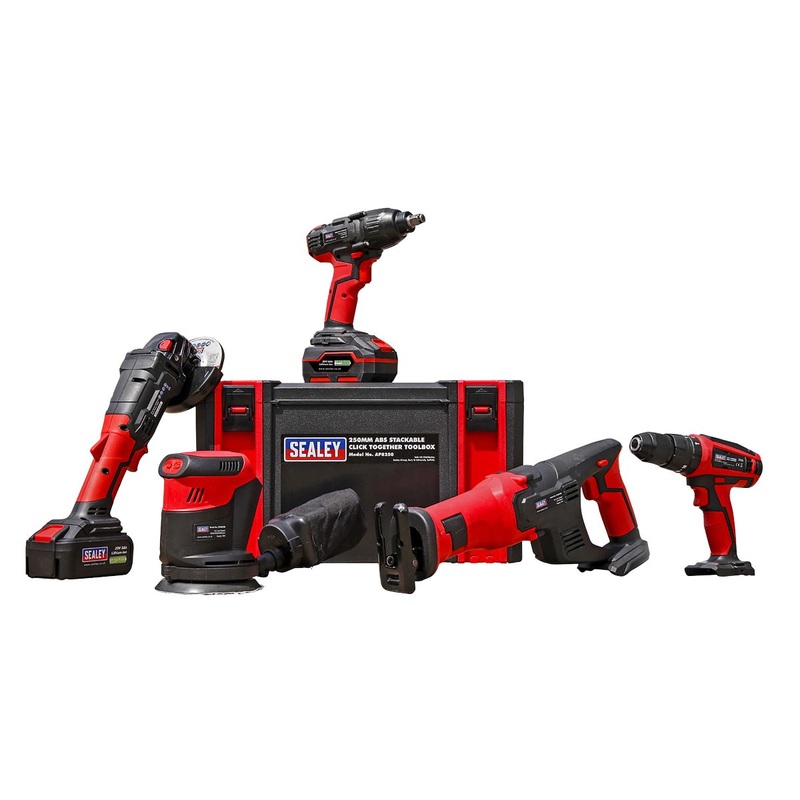 Sealey 5 x 20V SV20 Series Cordless Tool Combo - 2 Batteries