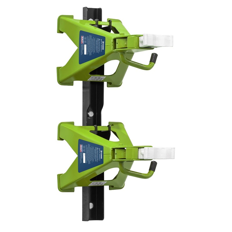 Sealey Axle Stand & Axle Stand Storage Rack Combo 3 Tonne - Hi-Vis Green