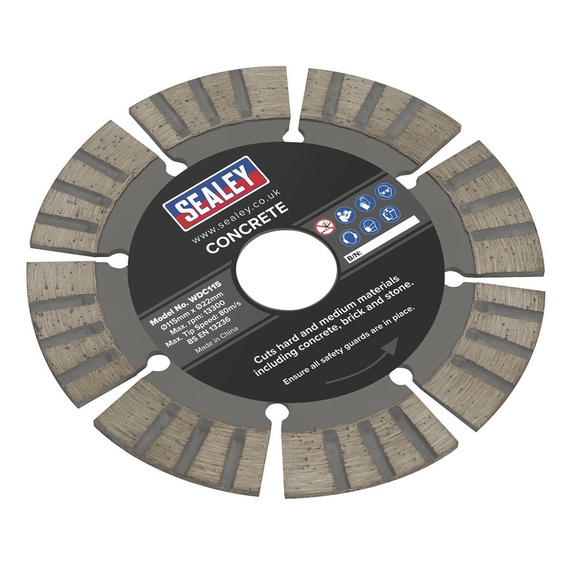 Sealey Concrete Cutting Disc Wet and Dry Use 115mm