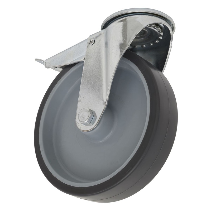 Sealey Medium-Duty Thermoplastic Bolt Hole Caster Wheel with Total Lock 50mm - Trade