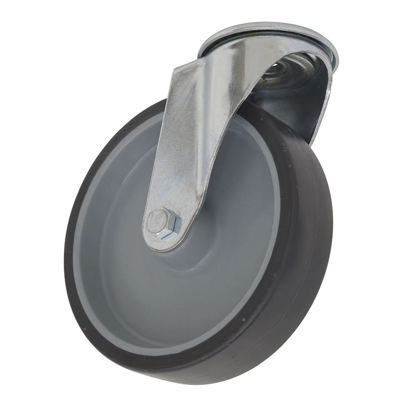 Sealey Medium-Duty Thermoplastic Bolt Hole Swivel Castor Wheel 75mm - Trade