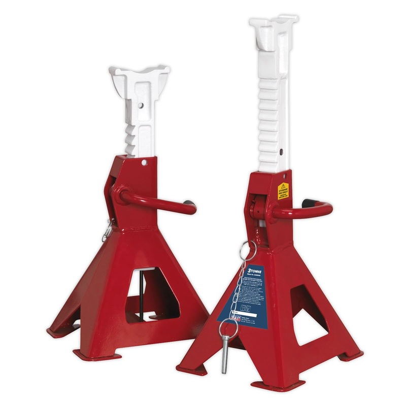 Sealey Auto Rise Ratchet Axle Stands (Pair) 3 Tonne Capacity per Stand