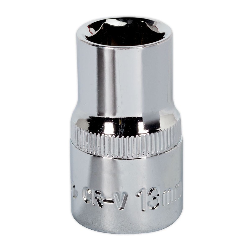Sealey Premier WallDrive Socket 13mm 1/2"Sq Drive Fully Polished